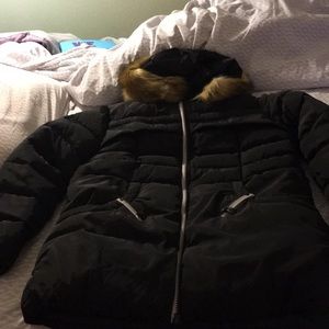 Fur lined puff coat